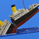 Illustration for article titled 120,000-Piece Lego Model of the Titanic Breaking in Half Is Heartbreakingly Beautiful